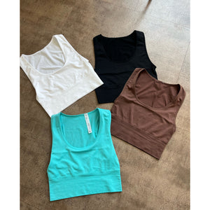 Karen Round Neck No Sleeve Top (White)