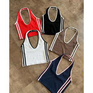 Hailey halter neck top (White)