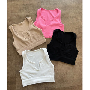 Nicki Out From Front Seamless Top (White)