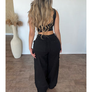 Frank Cargo Pants W Stretch (Black)