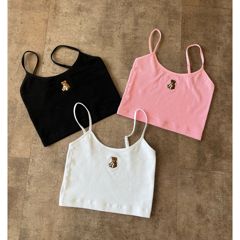 Teddy Bear Cami Top (Black)