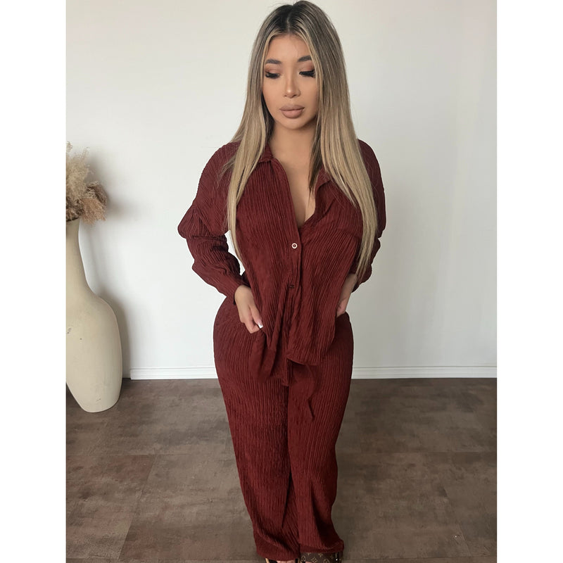 Mila Crinkled Set (Ancora Red)