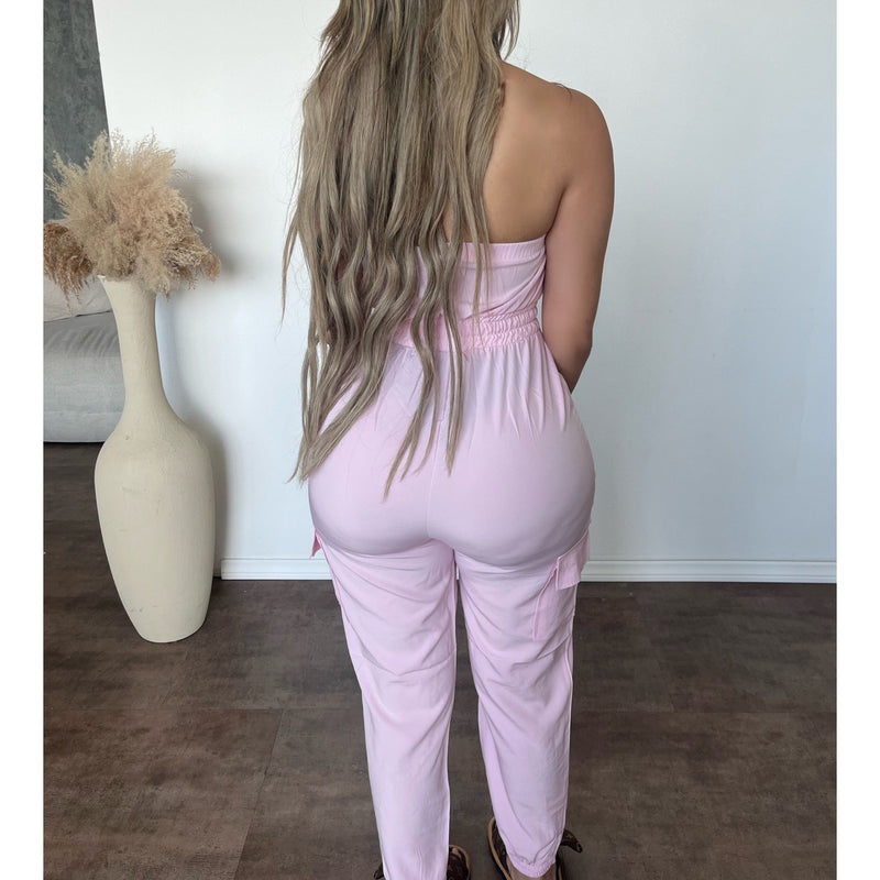 Isabella Jogger Jumpsuit (Pink Blossom)
