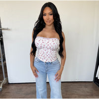 Blesa Laced Top (Red Flower)