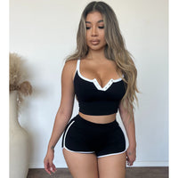 Rebecca Contrast Top (Black)