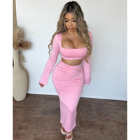 Sherald 2 Pc Maxi Dress (Pink)