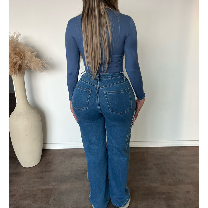 Brian Bow Tie Pants (Medium Wash)
