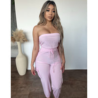 Isabella Jogger Jumpsuit (Pink Blossom)