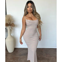 Lema Stripe Dress (Birch/White)