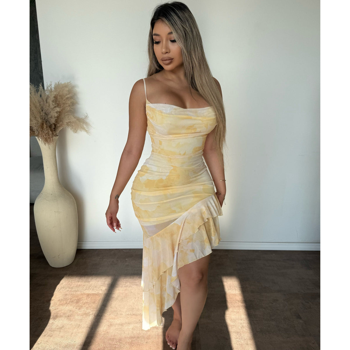 Amber Mesh Dress (Yellow)