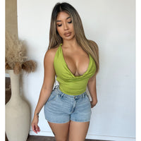 Alondra Halter Tie Back Top (Light Green)