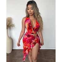 Casandra Print Top & Skirt Set (Orange Combo)