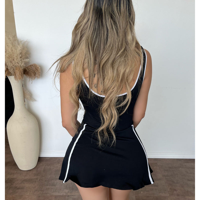 Nancy Binding Seamless Dress (Black/White)