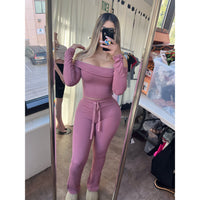 Jolie Long Sleeve Top (Soft Mulberry)