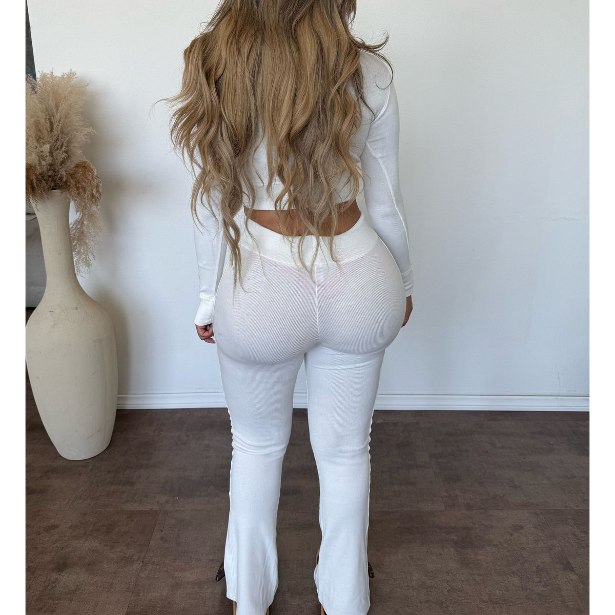 Rosalina Washed Ribbed Top & Hoodie (Off White)