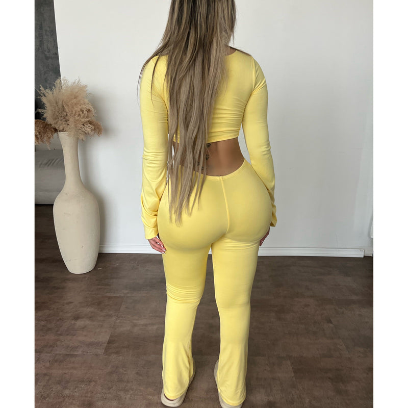 Rayleen Matching Bell Bottoms Set (Yellow)