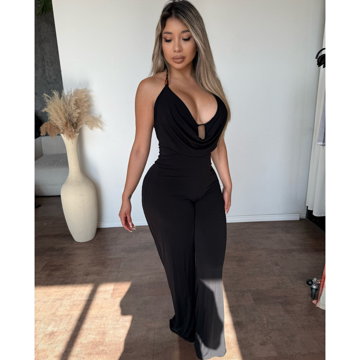 Corina Jump Suit Style Dress (Black)