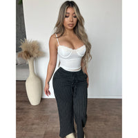 Alyssa Pinstrip Pants (Black)