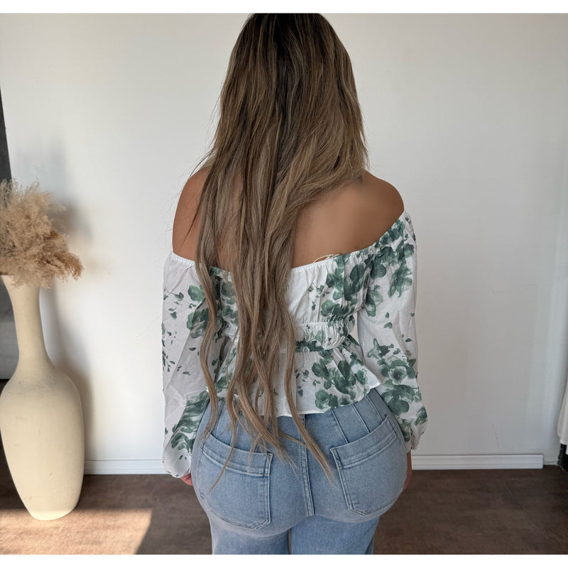 Dora Top (White/Green)