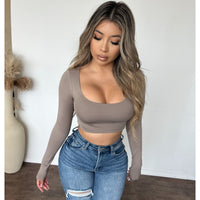 Kayte Crew Neck Long Sleeve Top (Ash)