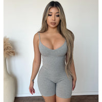 Lema V Neck Romper (H Grey)