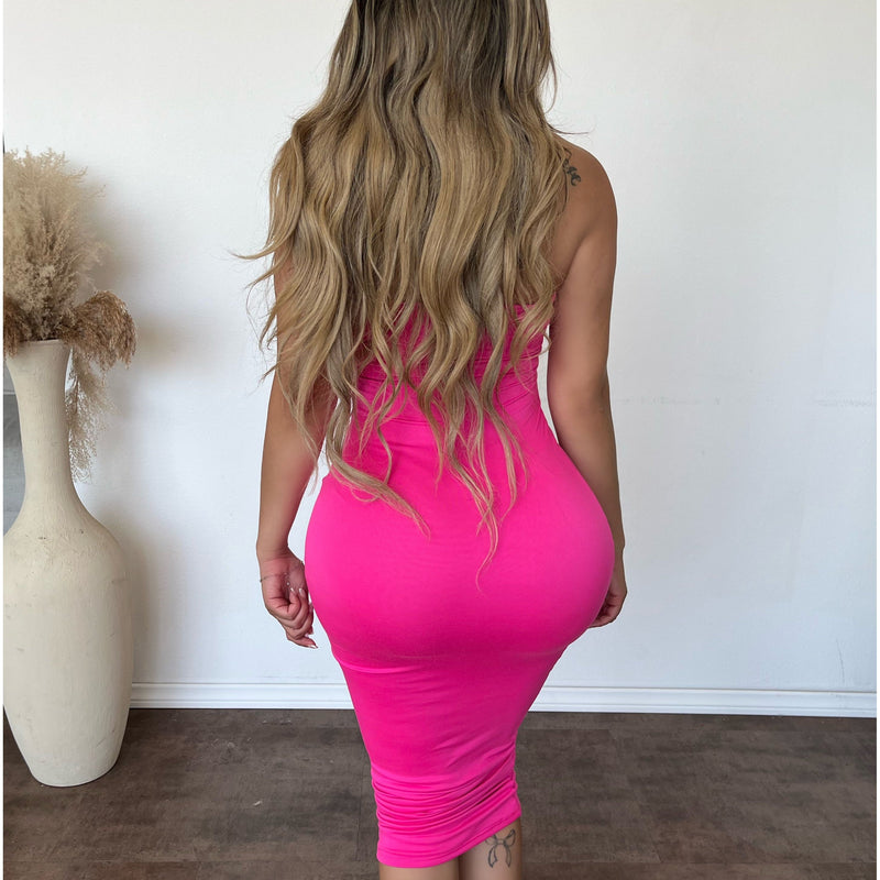 Hannah Long Tube Dress (Fushia)