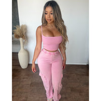 Alyssa Cami Top & Pants Set (Barbie Pink)