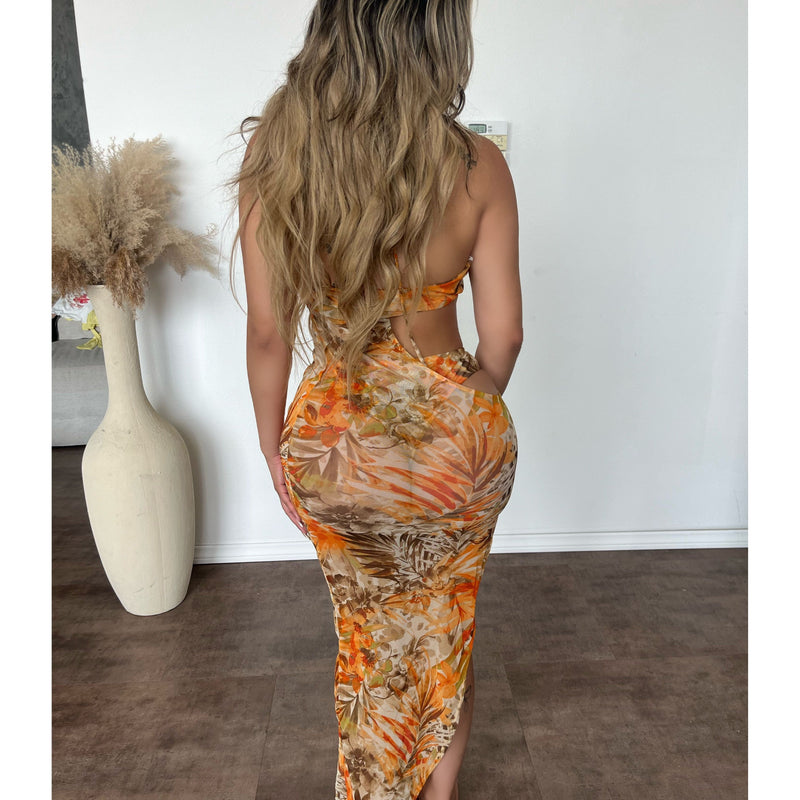 Kay Kay 2 Piece Vacation Set (Orange/Brown)