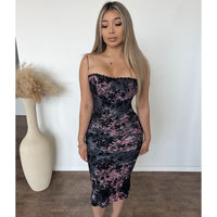Emily Flower Dress (Black/Pink)