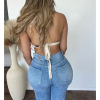 Lorissa Crochet Halter Bra (Natural)