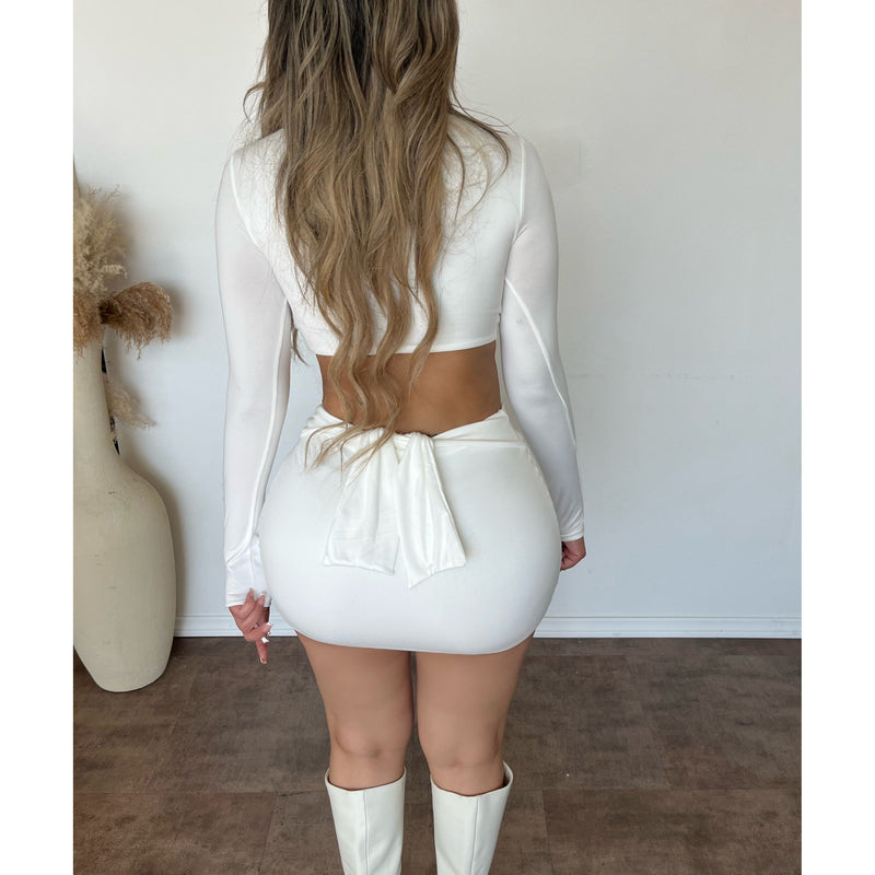 Vianca Mini Skirt Set W Shorts Under (White)
