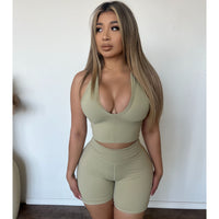 Lillian Sweetheart Biker Shorts (Green Khaki)