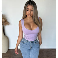 Klarissa V Neck Top (Lavender)