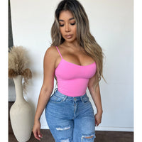 Emi Seamless Shirring Cami Top (Pink)