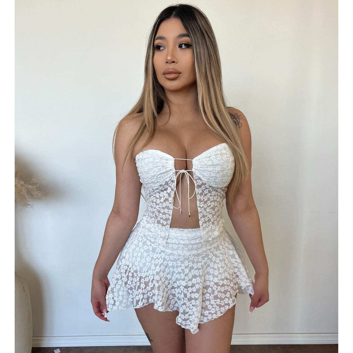 Doreen Mini Skirt Set (ivory)
