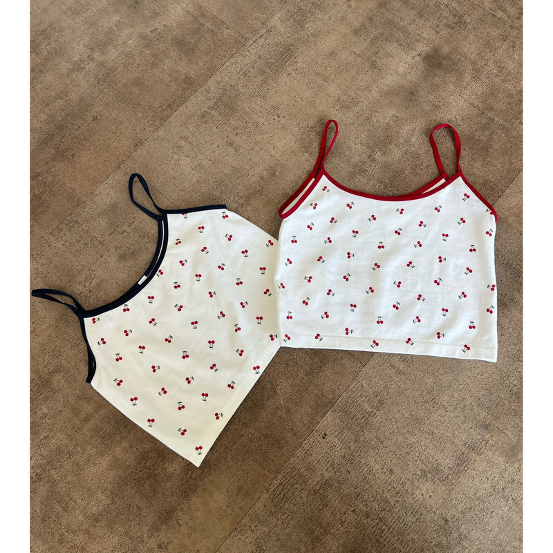 Arianna Cherry Print Cami Top (Red/White)