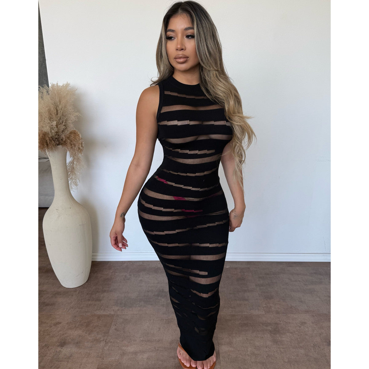Melissa Mesh Dress (Black)