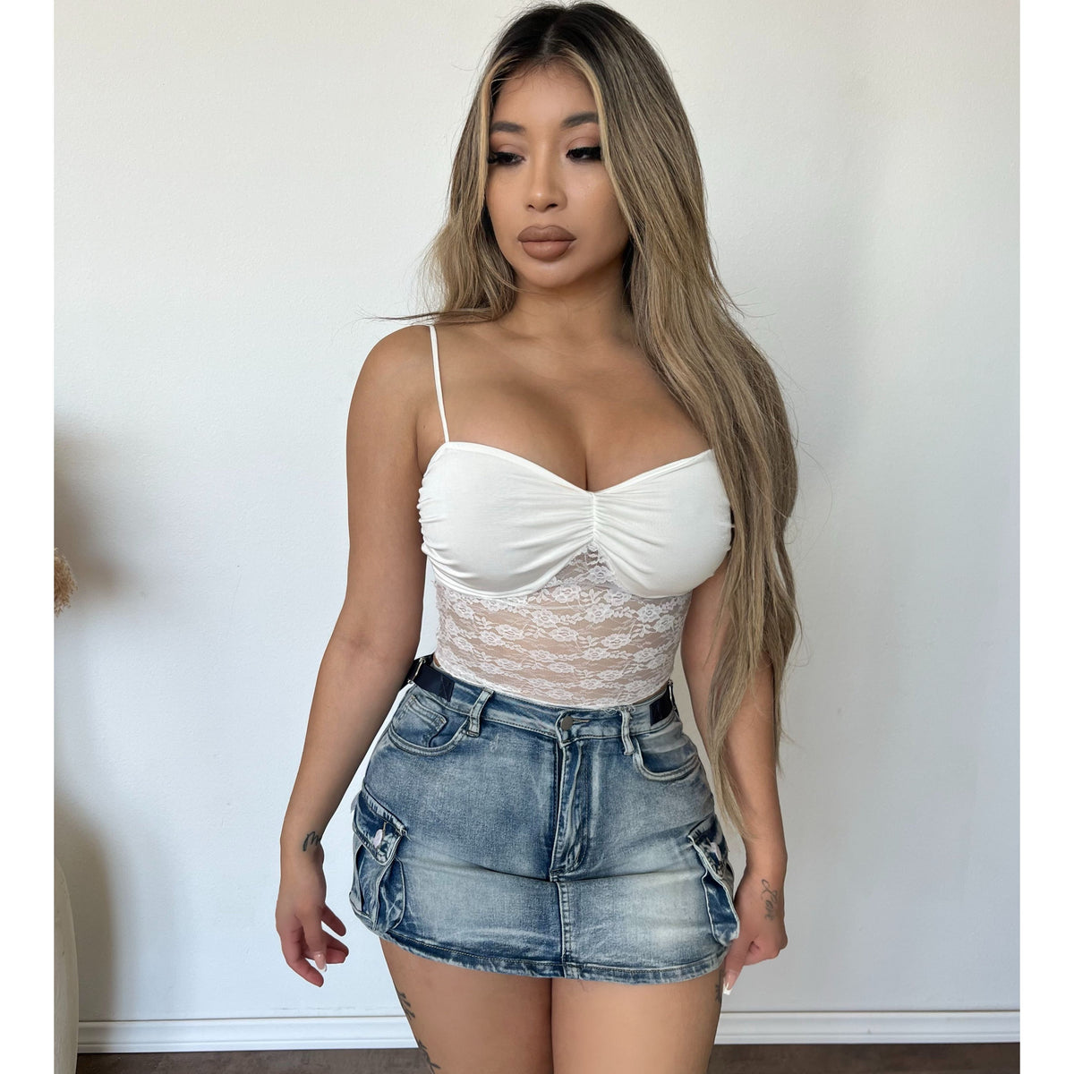 Alina Sleeveless Lace Top (Ivory)